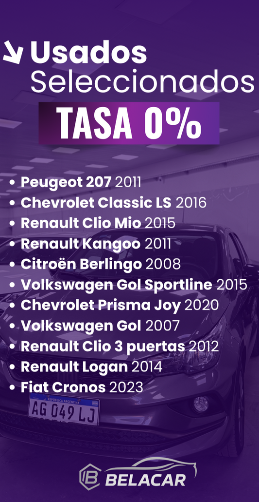 VEHÍCULOS A TASA 0% - Belacar